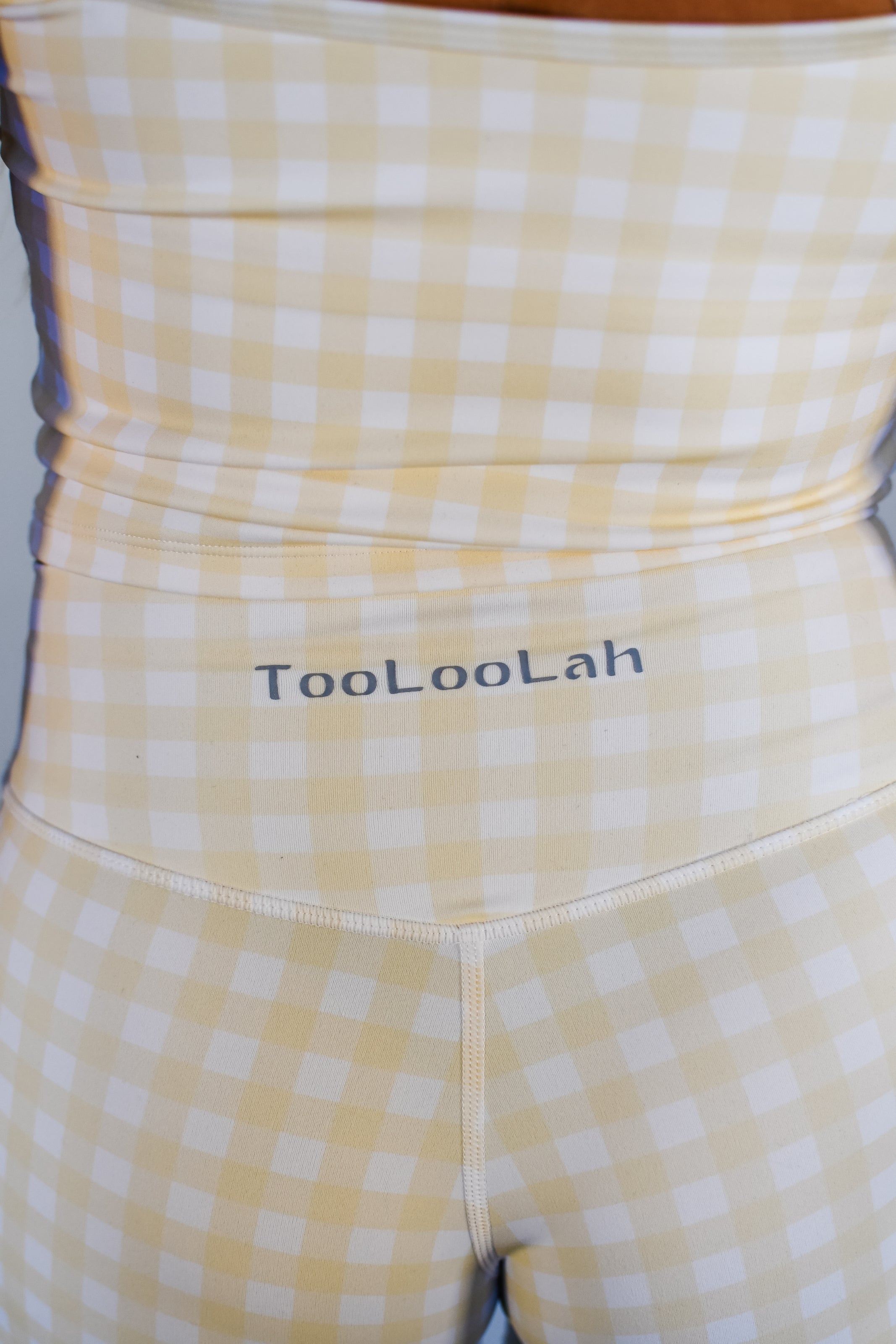 Pivot Gingham Biker Shorts - Yellow