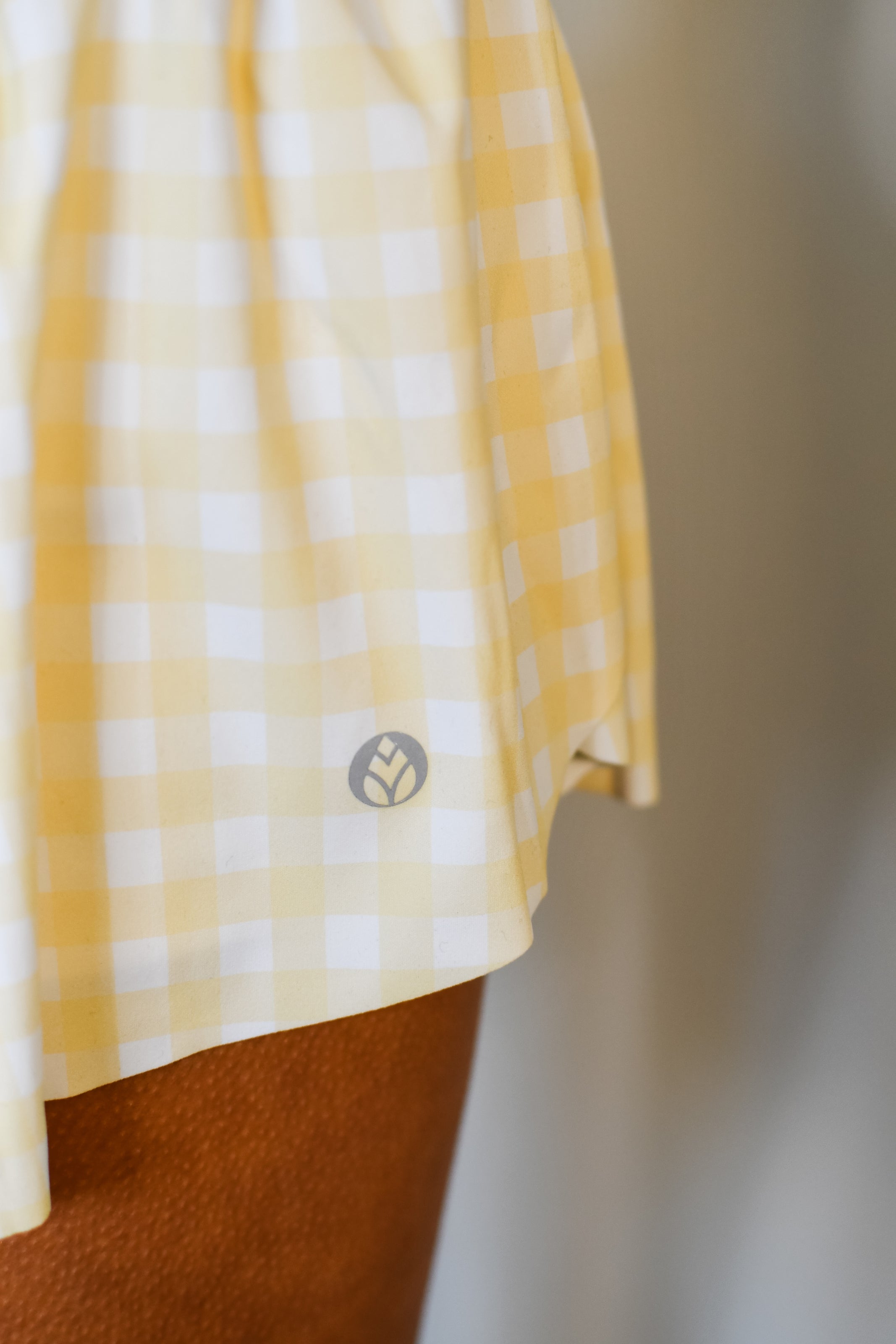 Flutter Away Gingham Shorts - Yellow