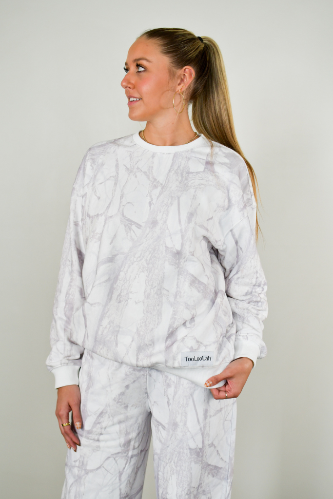 Baseline Crewneck Sweatshirt - White Camo