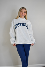 (PREORDER) Southern Mock Neck Sweatshirt - Heather Grey