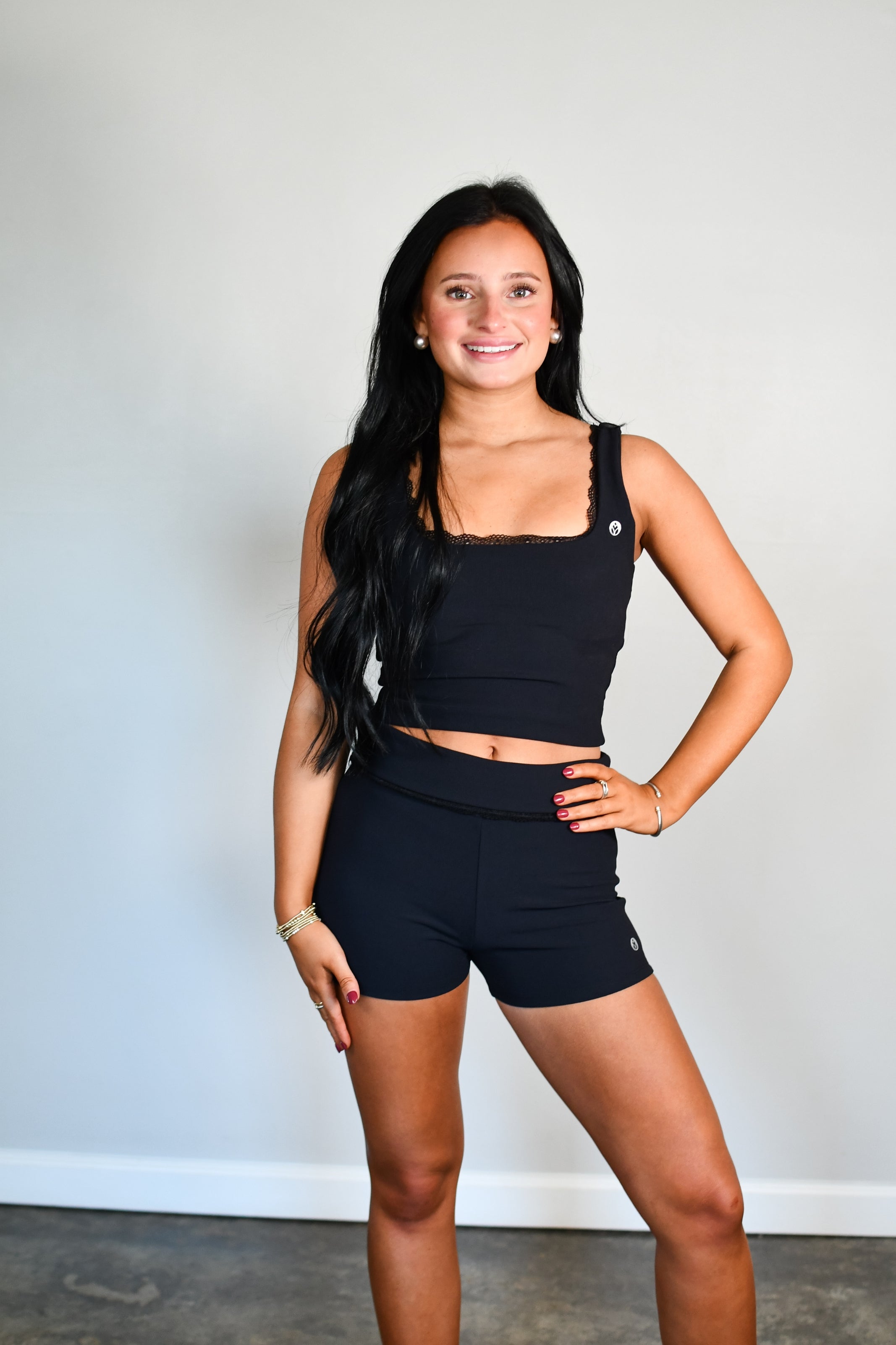 Luxe Lace Tank - Black
