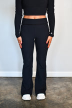 Luxe Lace Flare Leggings - Black