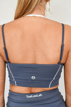 Outline Cropped Contrast Tank - Slate Grey