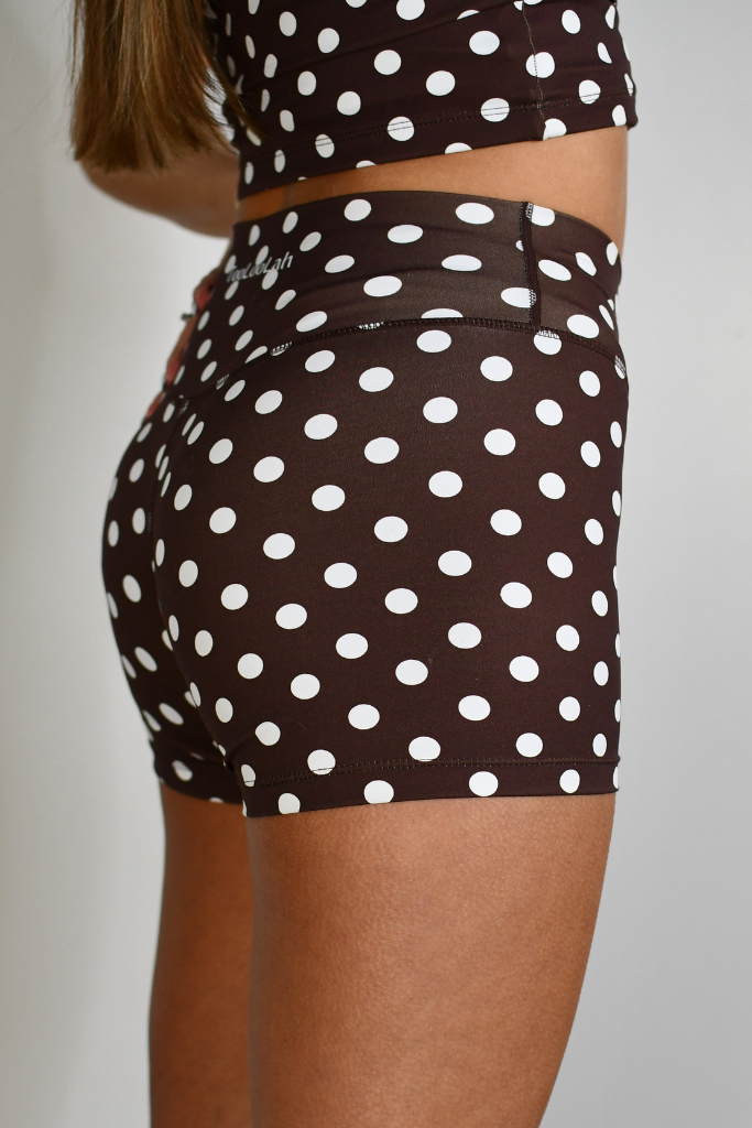 Pivot Polka Dot Biker Shorts - Brown