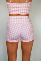 Pivot Gingham Biker Shorts - Pink