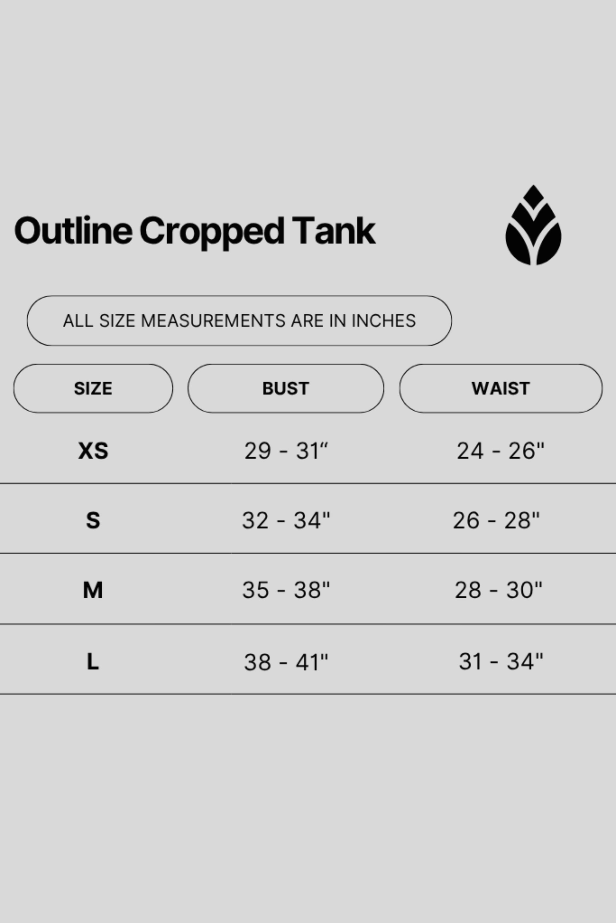 Outline Cropped Contrast Tank - Slate Grey