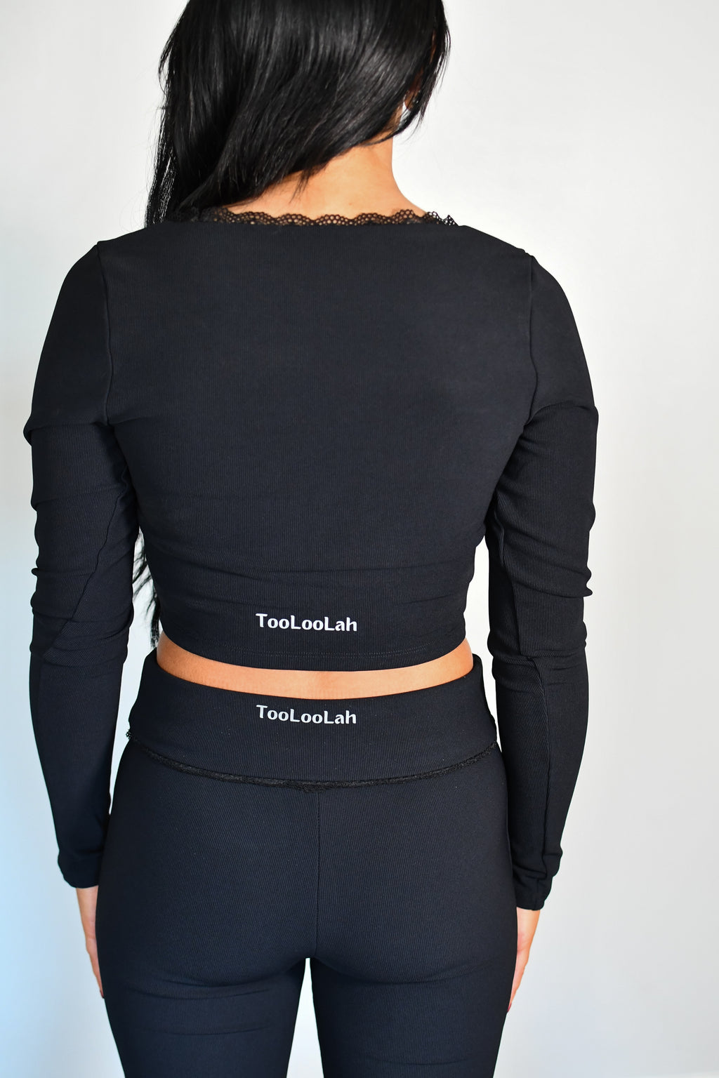 Luxe Lace Long Sleeve Top - Black