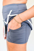 Outline Contrast Shorty Skort - Slate Grey