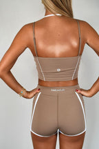 Outline Cropped Contrast Tank - Cocoa