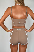 Outline Contrast Shorty Shorts - Cocoa