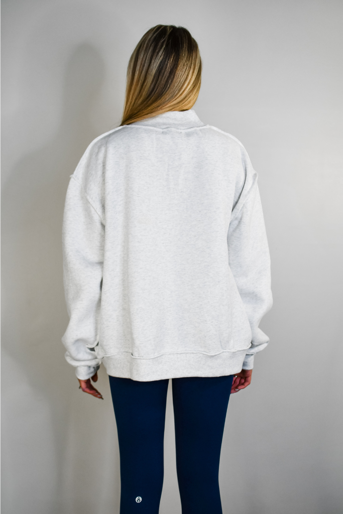 Georgia Mock Neck Sweatshirt - Heather Grey