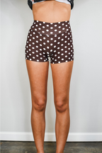 Pivot Polka Dot Biker Shorts - Brown