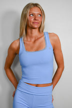 Luxe Lace Tank - Sky Blue