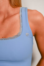 Luxe Lace Tank - Sky Blue