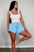 Flutter Away Butterfly Shorts - Light Blue