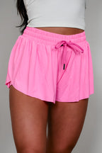 Flutter Away Butterfly Shorts - Perfect Pink