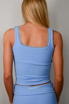 Luxe Lace Tank - Sky Blue