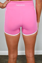 Outline Contrast Shorts - Barbie Pink/White
