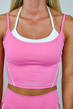 Outline Contrast Tank - Barbie Pink/White