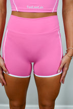 Outline Contrast Shorts - Barbie Pink/White
