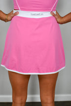 Outline Contrast Skort - Barbie Pink/White