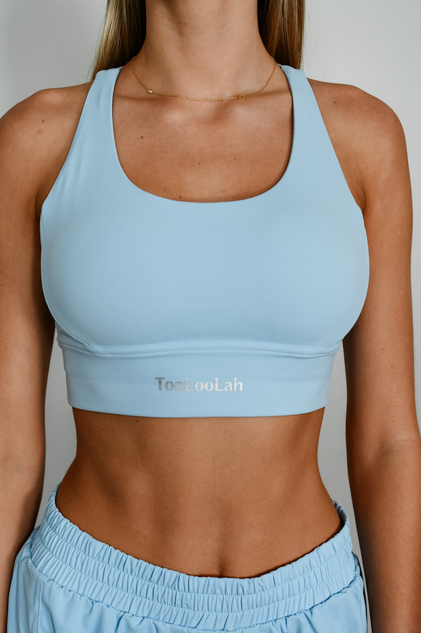 Pure Move Cross Back Bra - Light Blue