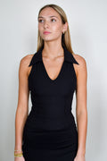 Ace Collar Tank Top - Black