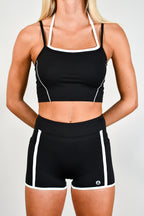 Outline Contrast Shorty Shorts - Black/White