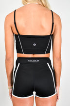 Outline Contrast Shorty Shorts - Black/White