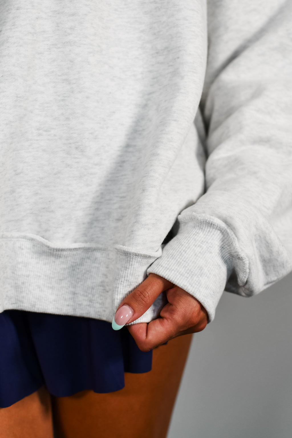 Classic Southern Mock Neck Sweatshirt - Heather Grey