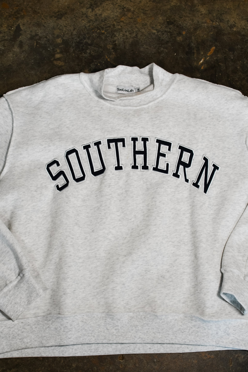 Classic Southern Mock Neck Sweatshirt - Heather Grey