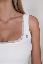 Luxe Lace Tank Top - White