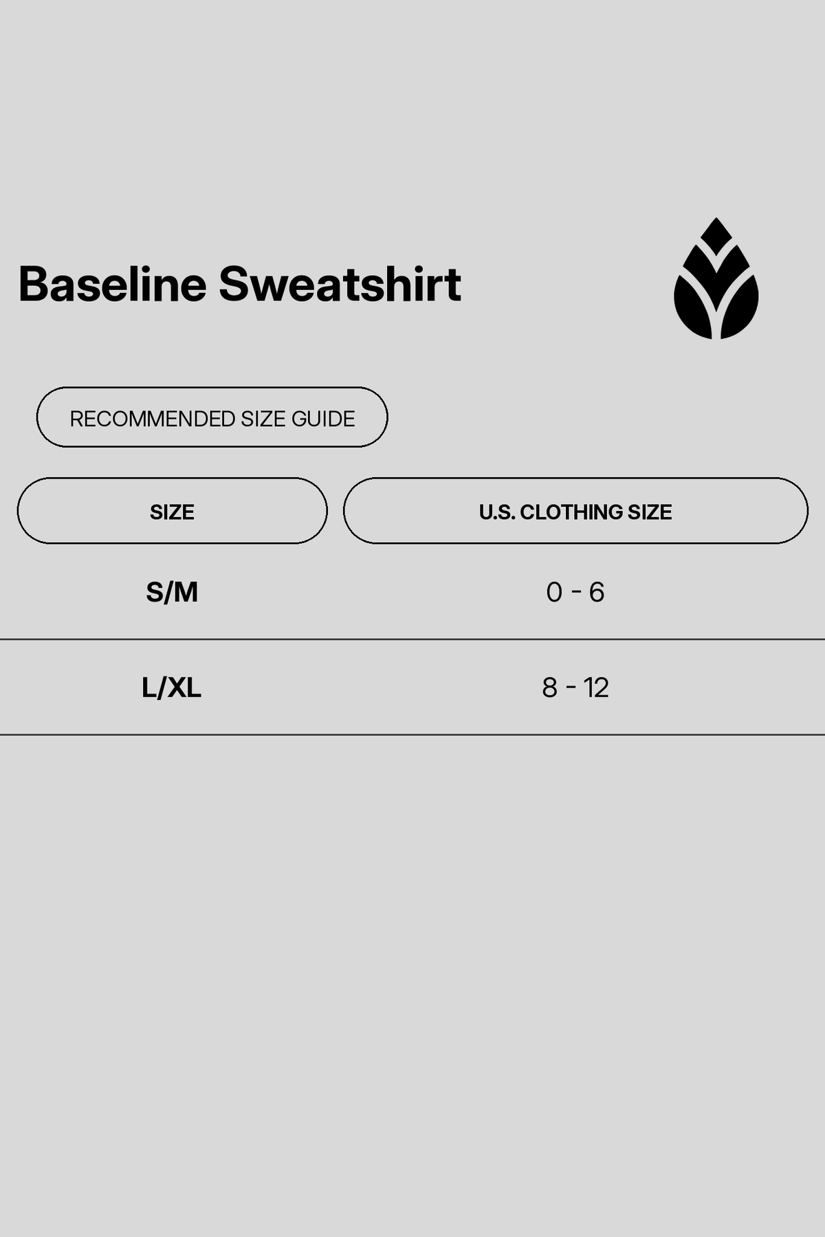 baseline-sweatshirt size chart